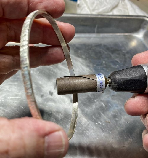 Susan LeGuyader's Finding My Place, a Bangle Tip - , General Education, Filing, Finishing, final quick clean up with some rubbing alcohol 